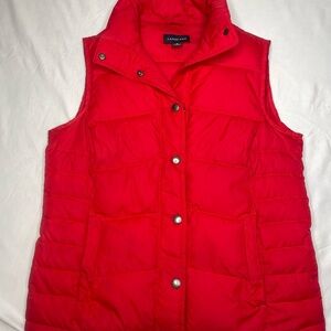Lands' End  Puffer Cherry Red Quilted Vest